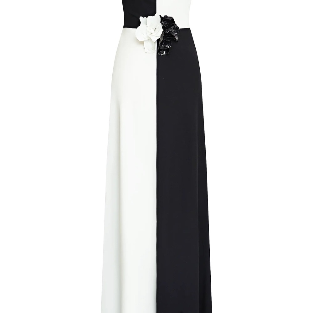 Halston Heritage Black and White Maxi Dress